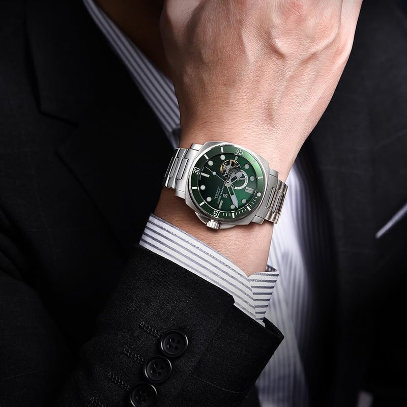 Pagani Design Automatic Men's Watch with Stainless Steel Bracelet and Sapphire Crystal - PD1736 Green - Image 2